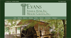 Desktop Screenshot of evansfuneralhomeinc.com